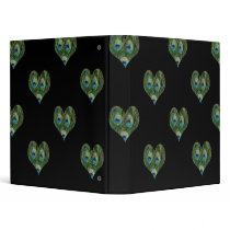 Heart Shaped Peacock Feathers Binder
