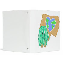 Heart Shaped Planet Earth 3 Ring Binder