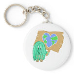 Heart Shaped Planet Earth keychains