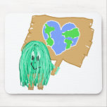 Heart Shaped Planet Earth mousepads