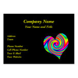 Heart Shaped Rainbow Twirl Business Card Template