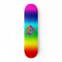 Heart Shaped Rainbow Twirl Skate Board Decks