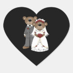 Heart Shaped Seal Wedding Bears Collection Sticker