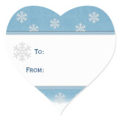 Heart Shaped: Snowflake Gift Stickers