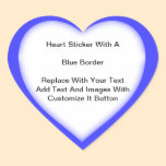 Heart Shaped Stickers With A Blue Border In Sheets