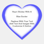 Heart Shaped Stickers With A Blue Border In Sheets