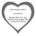 Heart Shaped Stickers With A Gray Border In Sheets