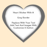 Heart Shaped Stickers With A Gray Border In Sheets