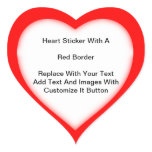 Heart Shaped Stickers With A Red Border In Sheets