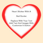 Heart Shaped Stickers With A Red Border In Sheets