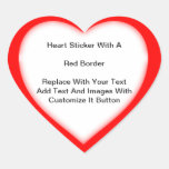 Heart Shaped Stickers With A Red Border In Sheets