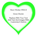 Heart Shaped Stickers With Green Border In Sheets