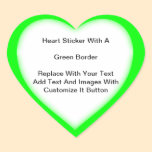 Heart Shaped Stickers With Green Border In Sheets