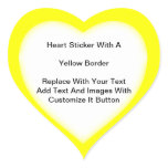 Heart Shaped Stickers With Yellow Border In Sheets