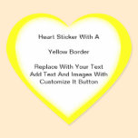 Heart Shaped Stickers With Yellow Border In Sheets