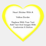 Heart Shaped Stickers With Yellow Border In Sheets