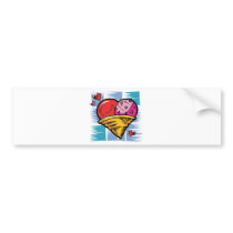 Heart Shaped V Day Ice Cream bumper stickers by doonidesigns Heart Shaped V Day Ice Cream bumper stickers