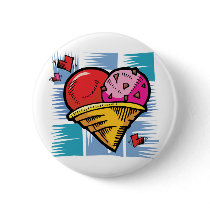 Heart Shaped V Day Ice Cream buttons by doonidesigns Heart Shaped V Day Ice Cream buttons