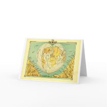 Heart Shaped World Map Blank Notecard by AnyaBrink Heart Shaped World Map Blank Notecard