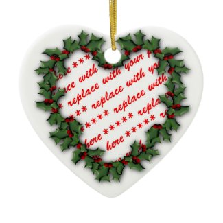 Heart Shaped Wreath Christmas Photo Frame ornament