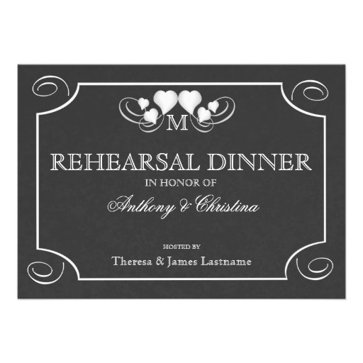 Heart Sign Rehearsal Dinner Card (front side)