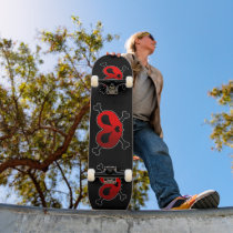 Heart Skull & Crossbones skateboards by HaynzDesigns Heart Skull & Crossbones skateboards