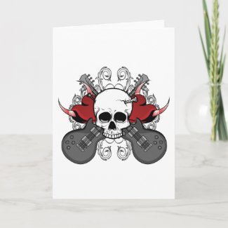 Heart Skull Guitar card
