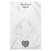 Heart skull with crossbone stationery by JellyRollDesigns Heart skull with crossbone stationery