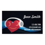 Heart Smiley with Headphone Music DJ Business Card