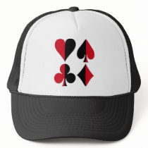 Heart Spade Diamond Club Trucker Hat