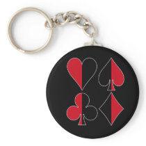 Heart Spade Diamond Club Keychain