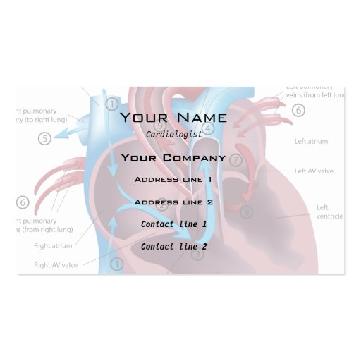 Heart specialist Business Card (front side)