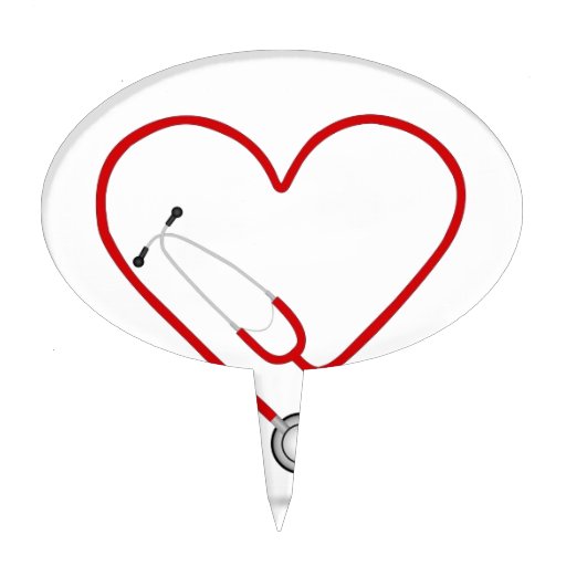 heart stethoscope.jpg cake topper Zazzle