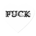 Heart Sticker - FUCK - Yukon gold - white/black