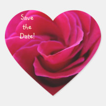 Heart stickers Save the Date Pink Rose Wedding