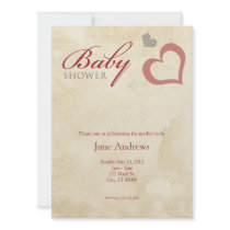 Heart Strings Baby Shower - Red & Black Custom Invitations