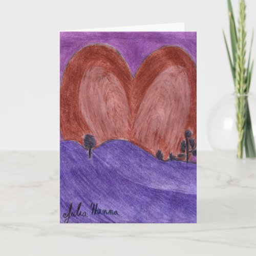 Heart Sunset Valentine's Day Card by Julia Hanna card