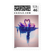 HEART SWANS by SHARON SHARPE postage