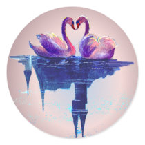 HEART SWANS by SHARON SHARPE stickers