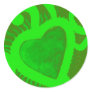 Heart & Swirls Pattern in Lime Green and Dark Gree Sticker