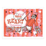 Heart Tamer Retro Valentine Postcard