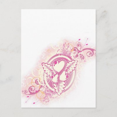 Heart Tattoo with Flowers Postcard by Suzettas