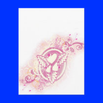 Heart Tattoo with Flowers Postcard
