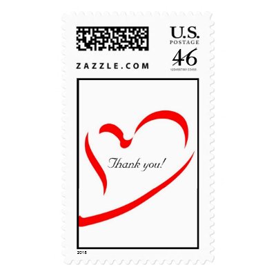 Heart Thank you Postage
