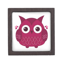 Heart the Pink Owl Premium Jewelry Box