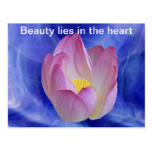 Heart to heart lotus flower post cards