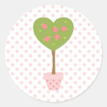 Heart Topiary with Pink Roses Stickers