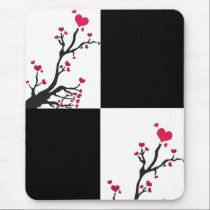 heart tree black mousepads