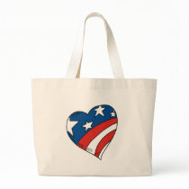 Heart USA Flag Tshirts and Gifts Canvas Bags
