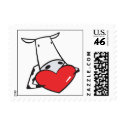 heart valentine cow stamp
